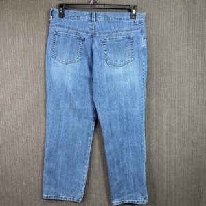 Gloria Vanderbilt Womens 14P Blue Classic Fit Straight Leg Mid Rise Denim Jeans